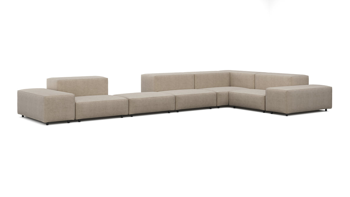 Extrasoft - Extrasoft Sectional Sofa, Large Right Corner, Biscotti Brushed Weave