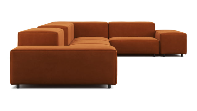 Extrasoft - Extrasoft Sectional Sofa, Large Right Corner, Burnt Orange Velvet