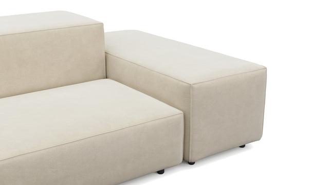 Extrasoft - Extrasoft Sectional Sofa, Large Right Corner, Eggshell Vegan Suede