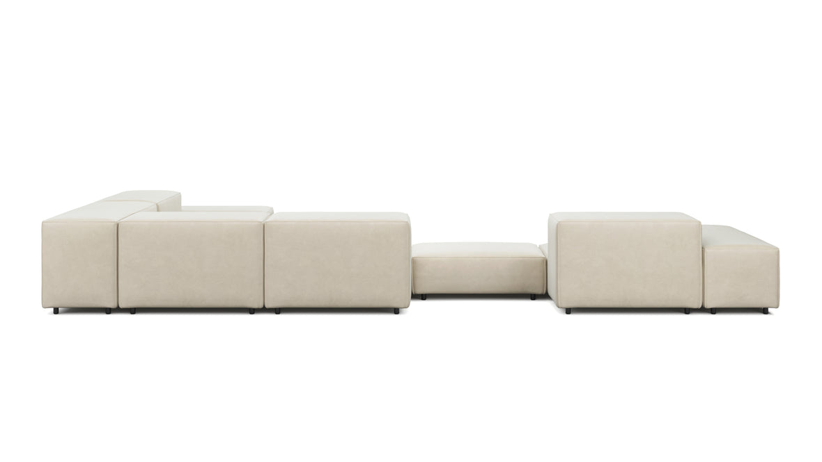 Extrasoft - Extrasoft Sectional Sofa, Large Right Corner, Eggshell Vegan Suede