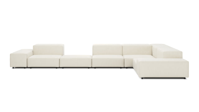 Extrasoft - Extrasoft Sectional Sofa, Large Right Corner, Ivory Chenille