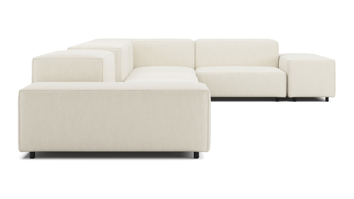 Extrasoft - Extrasoft Sectional Sofa, Large Right Corner, Ivory Chenille