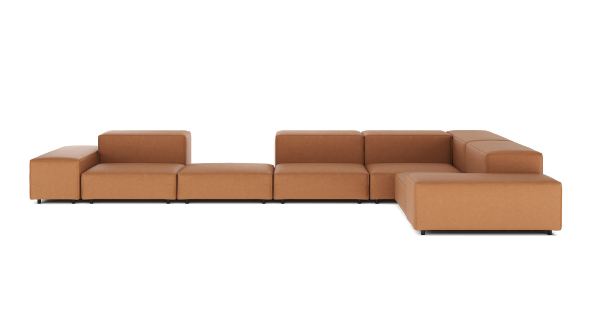 Extrasoft - Extrasoft Sectional Sofa, Large Right Corner, Tan Vegan Leather