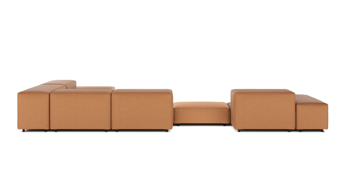 Extrasoft - Extrasoft Sectional Sofa, Large Right Corner, Tan Vegan Leather