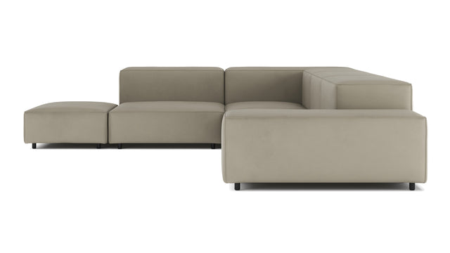 Extrasoft - Extrasoft Sectional Sofa, Left Corner, Beige Gray Vegan Leather