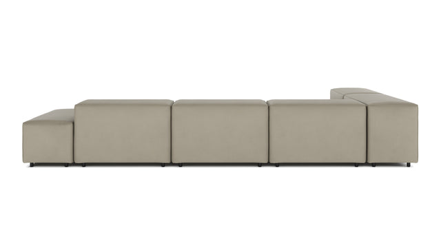 Extrasoft - Extrasoft Sectional Sofa, Left Corner, Beige Gray Vegan Leather