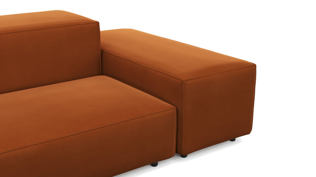 Extrasoft - Extrasoft Sectional Sofa, Left Corner, Burnt Orange Velvet