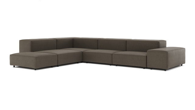 Extrasoft - Extrasoft Sectional Sofa, Left Corner, Coffee Brushed Weave