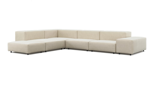 Extrasoft - Extrasoft Sectional Sofa, Left Corner, Eggshell Vegan Suede