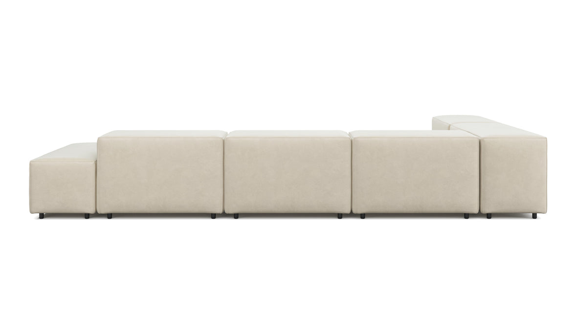 Extrasoft - Extrasoft Sectional Sofa, Left Corner, Eggshell Vegan Suede