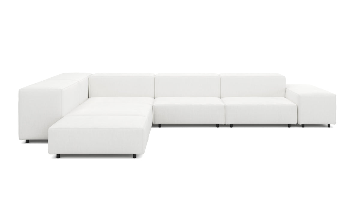 Extrasoft - Extrasoft Sectional Sofa, Left Corner, White Linen