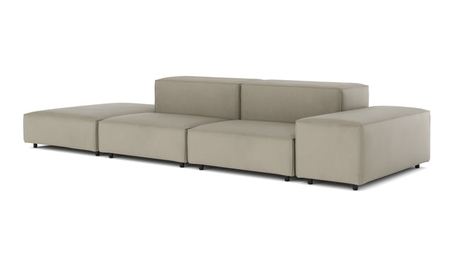 Extrasoft - Extrasoft Sectional Sofa, Open End Sofa, Left, Beige Gray Vegan Leather