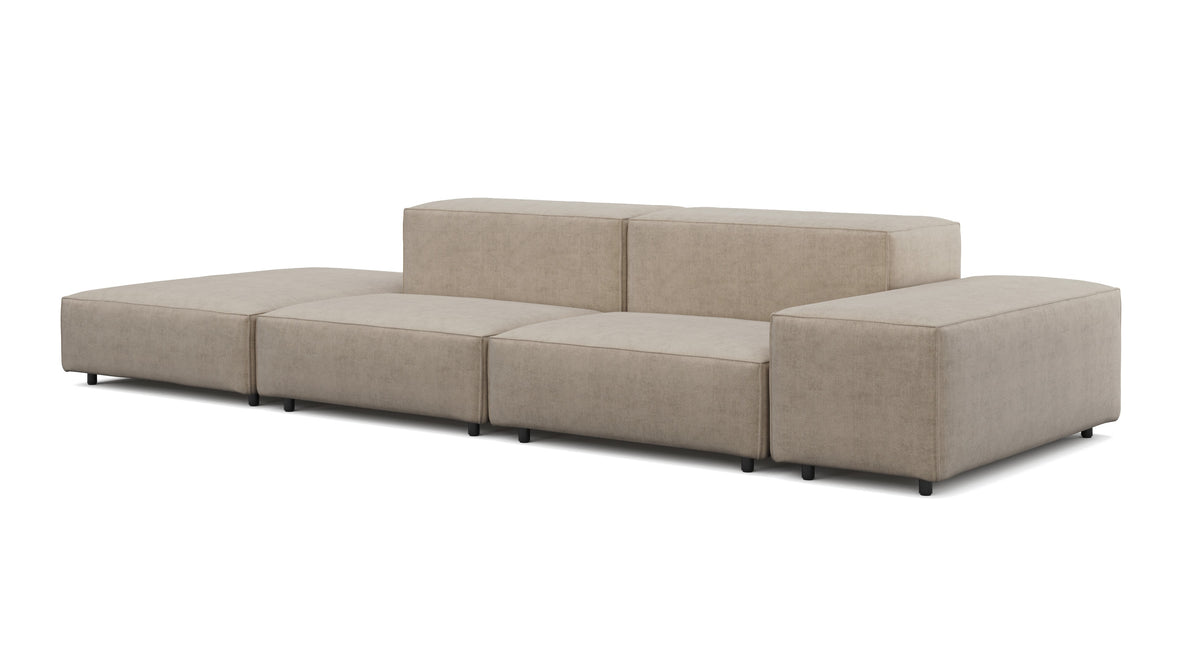 Extrasoft - Extrasoft Sectional Sofa, Open End Sofa, Left, Biscotti Brushed Weave