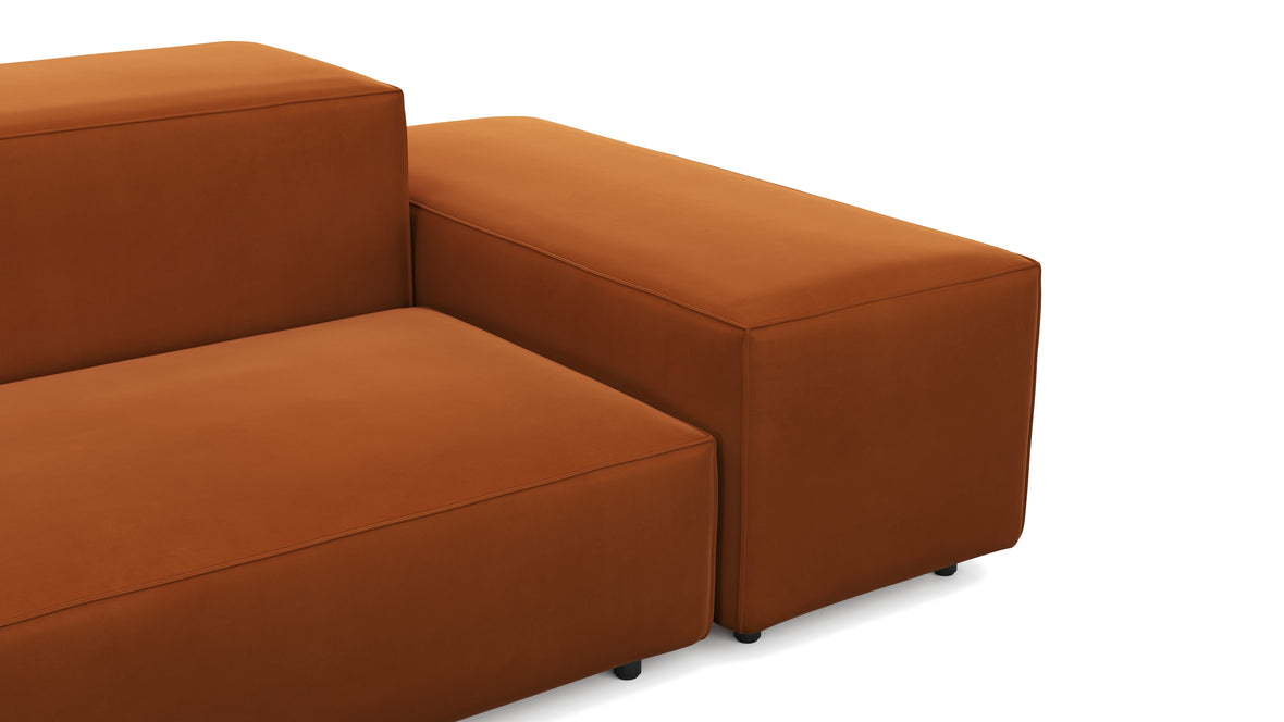 Extrasoft - Extrasoft Sectional Sofa, Open End Sofa, Left, Burnt Orange Velvet