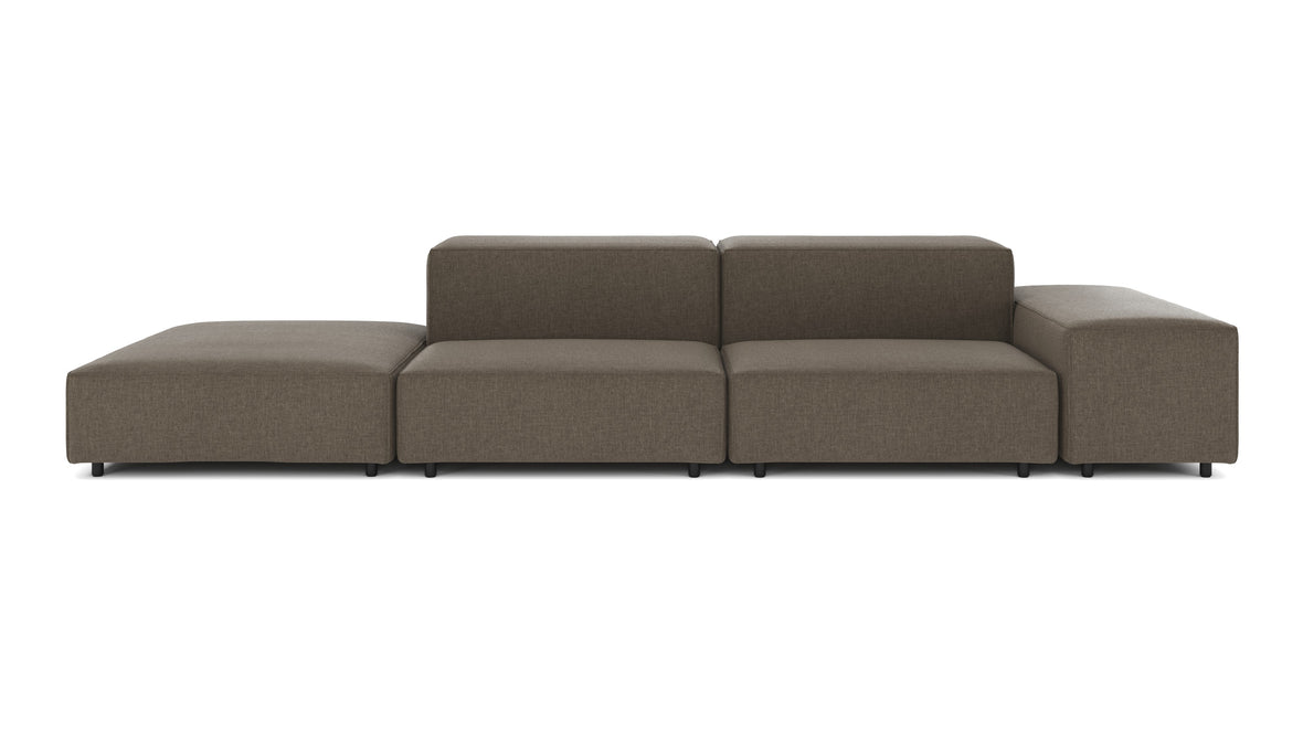 Extrasoft - Extrasoft Sectional Sofa, Open End Sofa, Left, Coffee Brushed Weave