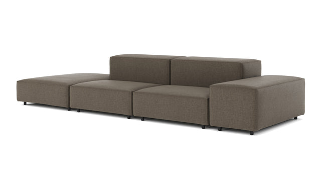 Extrasoft - Extrasoft Sectional Sofa, Open End Sofa, Left, Coffee Brushed Weave