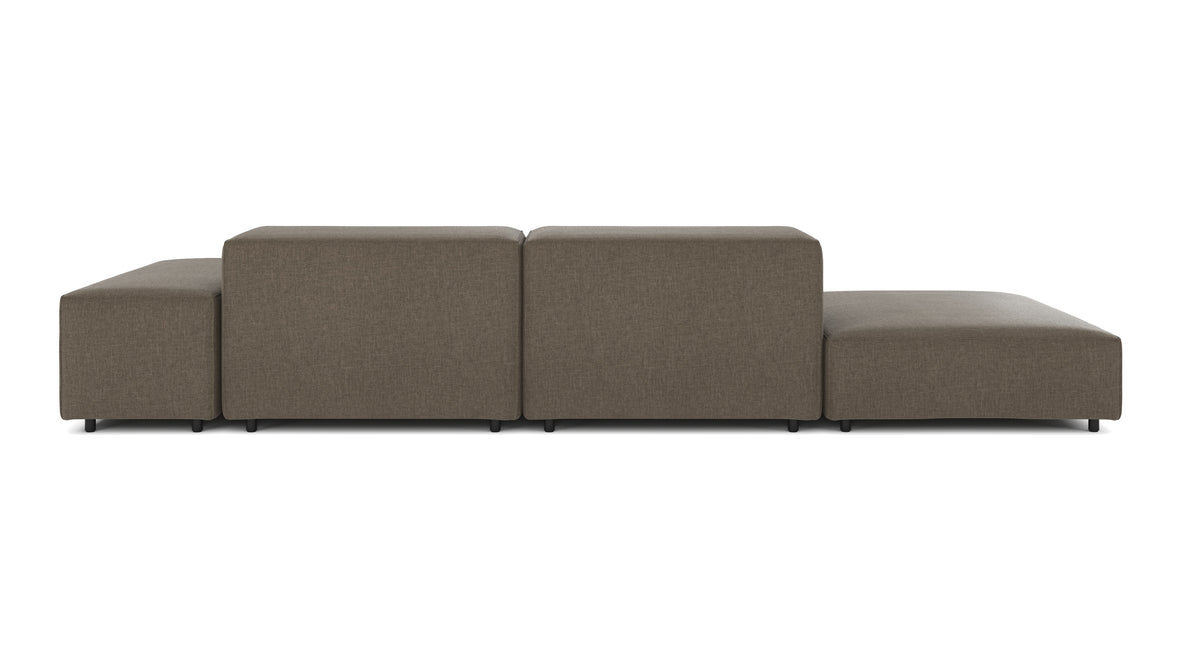 Extrasoft - Extrasoft Sectional Sofa, Open End Sofa, Left, Coffee Brushed Weave