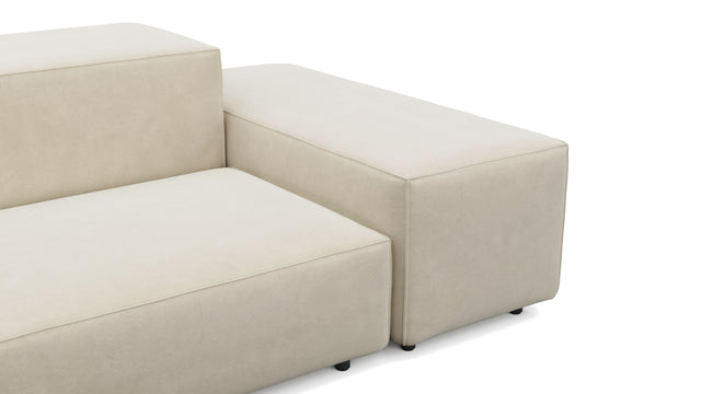 Extrasoft - Extrasoft Sectional Sofa, Open End Sofa, Left, Eggshell Vegan Suede