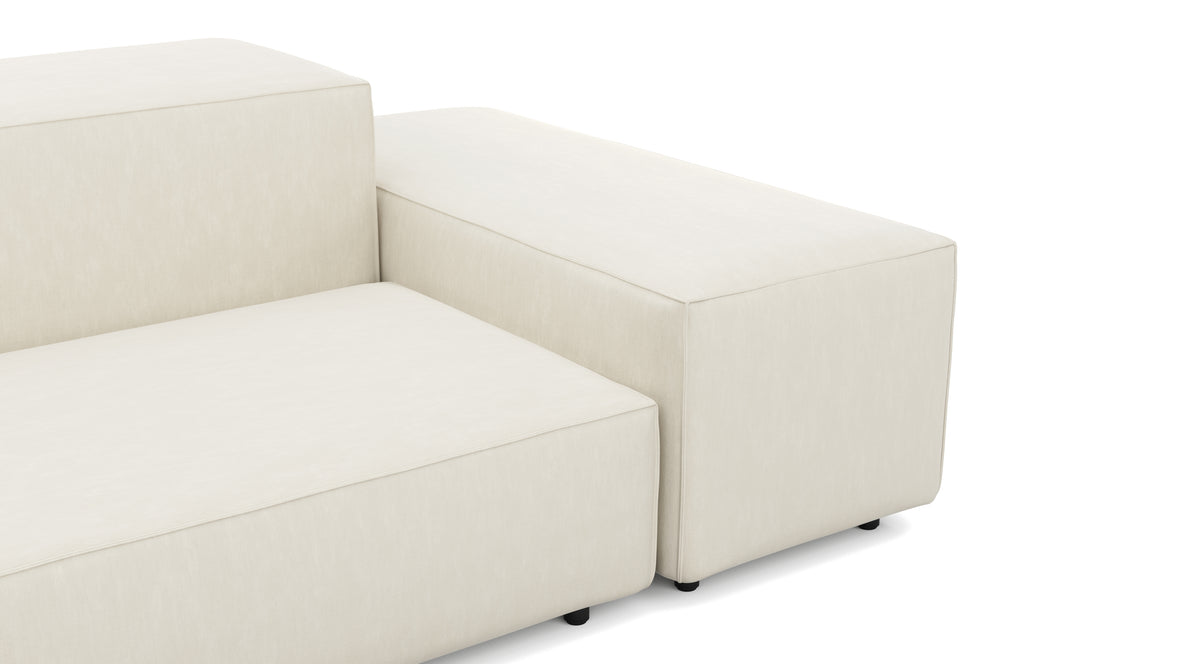 Extrasoft - Extrasoft Sectional Sofa, Open End Sofa, Left, Ivory Chenille