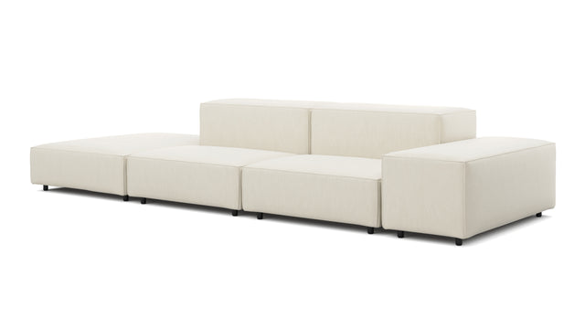 Extrasoft - Extrasoft Sectional Sofa, Open End Sofa, Left, Ivory Chenille