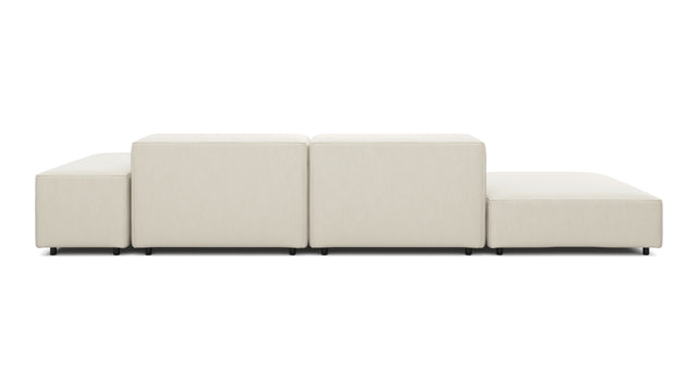 Extrasoft - Extrasoft Sectional Sofa, Open End Sofa, Left, Ivory Chenille