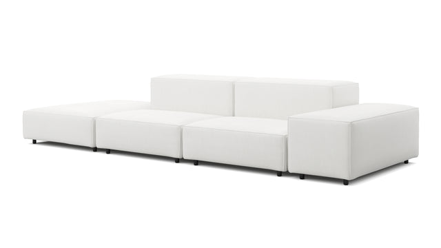 Extrasoft - Extrasoft Sectional Sofa, Open End Sofa, Left, White Linen