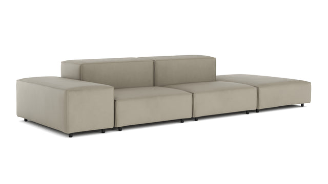 Extrasoft - Extrasoft Sectional Sofa, Open End Sofa, Right, Beige Gray Vegan Leather