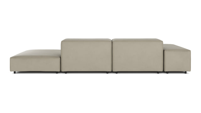 Extrasoft - Extrasoft Sectional Sofa, Open End Sofa, Right, Beige Gray Vegan Leather