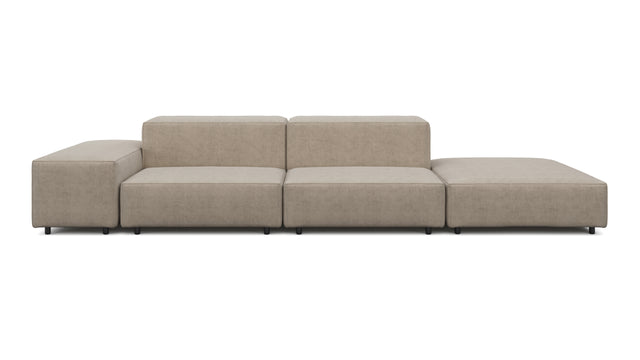 Extrasoft - Extrasoft Sectional Sofa, Open End Sofa, Right, Biscotti Brushed Weave