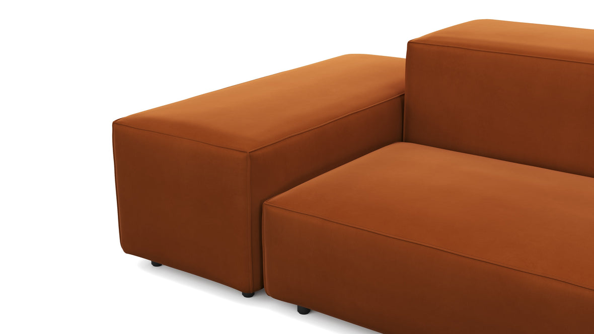 Extrasoft - Extrasoft Sectional Sofa, Open End Sofa, Right, Burnt Orange Velvet