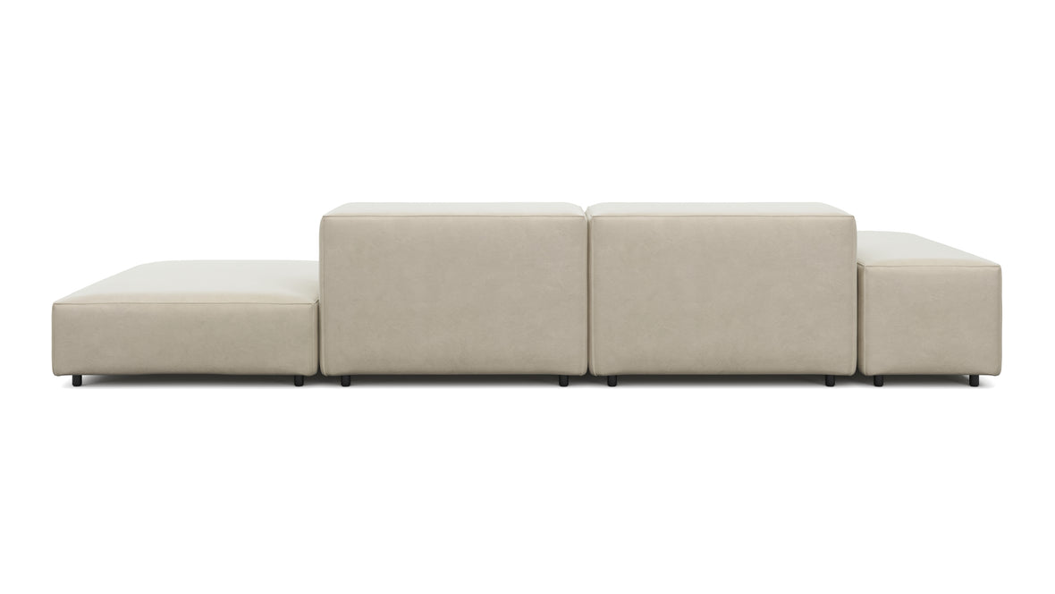 Extrasoft - Extrasoft Sectional Sofa, Open End Sofa, Right, Eggshell Vegan Suede