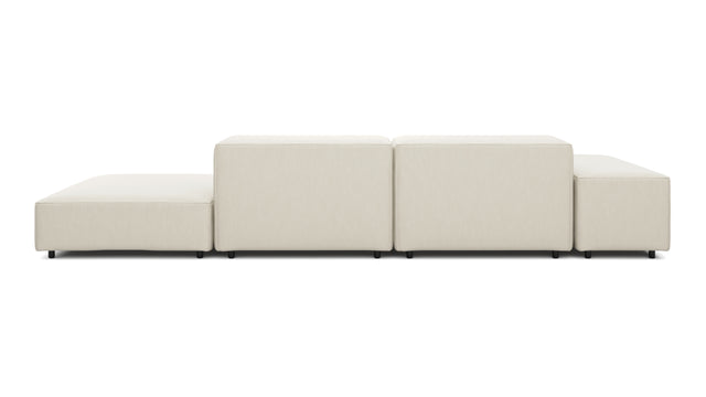 Extrasoft - Extrasoft Sectional Sofa, Open End Sofa, Right, Ivory Chenille