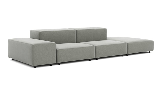 Extrasoft - Extrasoft Sectional Sofa, Open End Sofa, Right, Soft Gray Brushed Weave