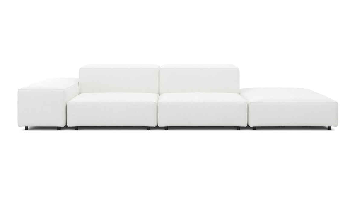 Extrasoft - Extrasoft Sectional Sofa, Open End Sofa, Right, White Linen