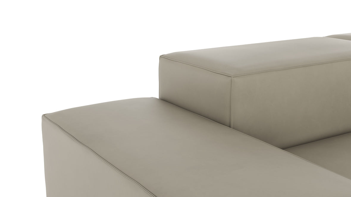 Extrasoft - Extrasoft Sectional Sofa, Right Corner, Beige Gray Vegan Leather