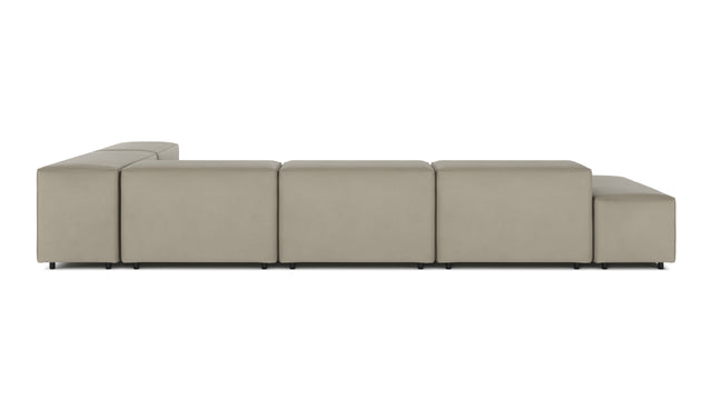 Extrasoft - Extrasoft Sectional Sofa, Right Corner, Beige Gray Vegan Leather