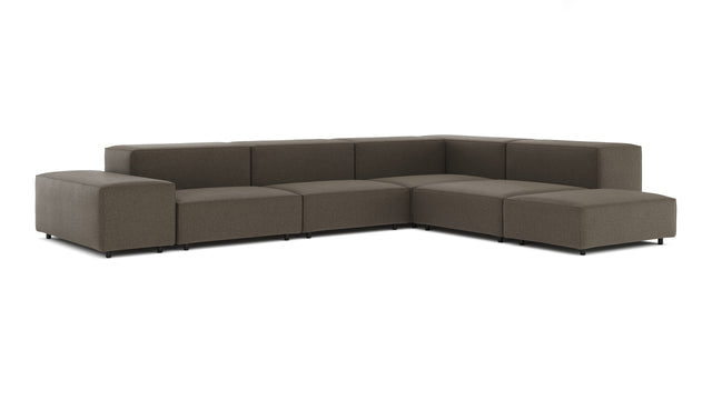 Extrasoft - Extrasoft Sectional Sofa, Right Corner, Coffee Brushed Weave