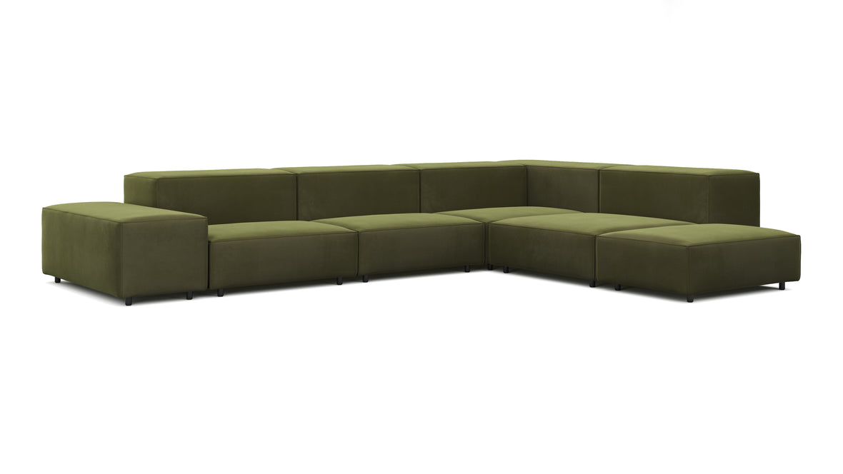 Extrasoft - Extrasoft Sectional Sofa, Right Corner, Spruce Luxe Velvet