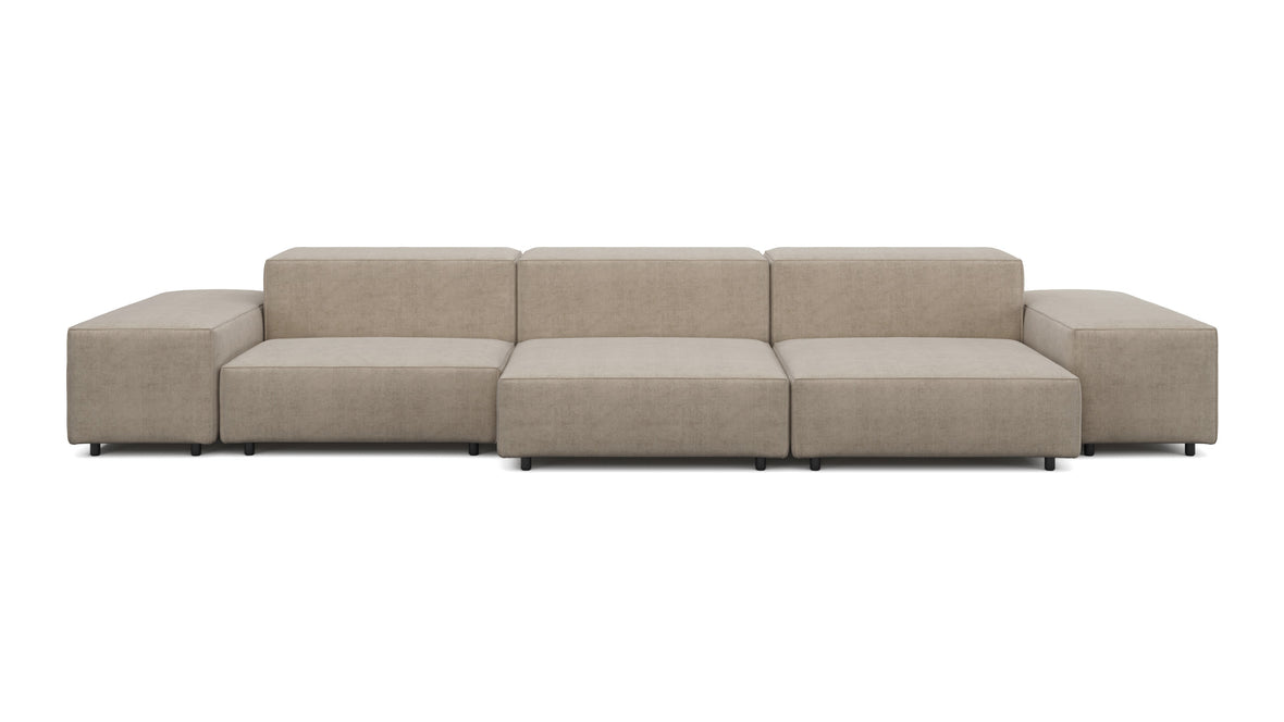 Extrasoft - Extrasoft Sectional Sofa, Three Seater Sofa, Left, Biscotti Brushed Weave