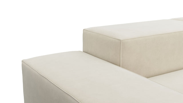 Extrasoft - Extrasoft Sectional Sofa, Three Seater Sofa, Left, Eggshell Vegan Suede