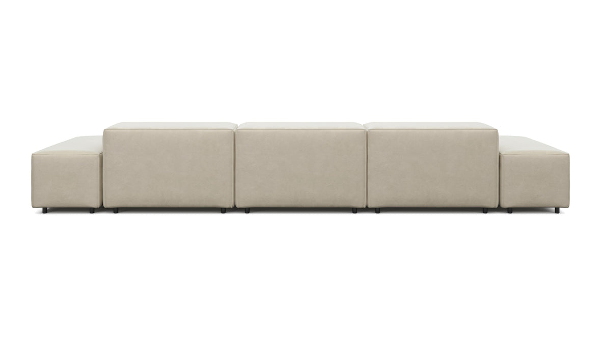 Extrasoft - Extrasoft Sectional Sofa, Three Seater Sofa, Left, Eggshell Vegan Suede