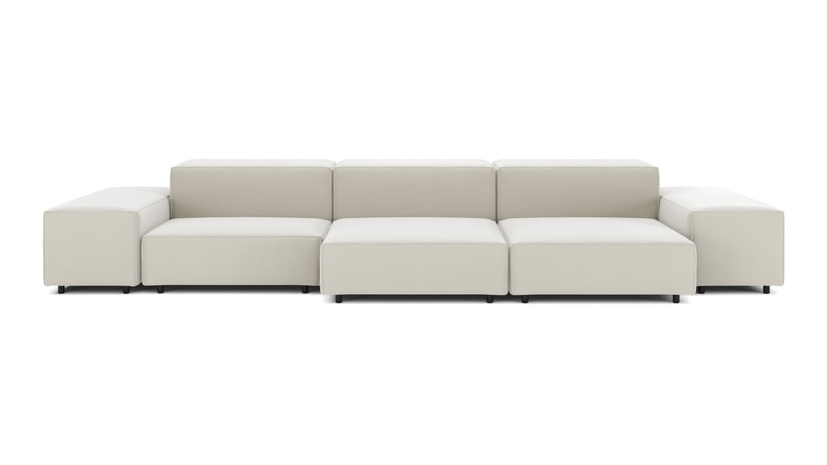 Extrasoft - Extrasoft Sectional Sofa, Three Seater Sofa, Left, Oatmeal Brushed Weave