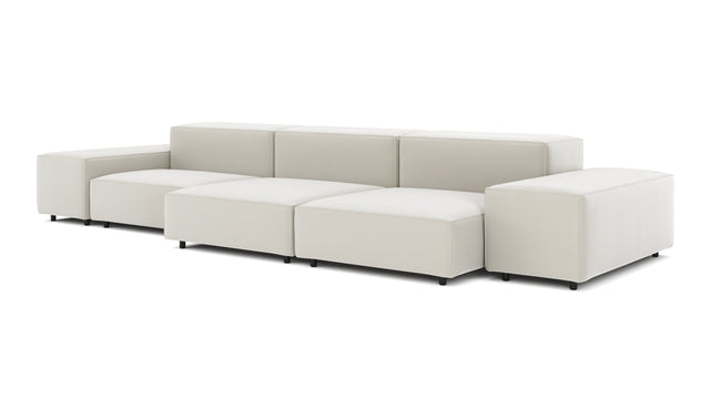 Extrasoft - Extrasoft Sectional Sofa, Three Seater Sofa, Left, Oatmeal Brushed Weave