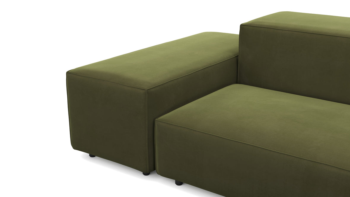 Extrasoft - Extrasoft Sectional Sofa, Three Seater Sofa, Left, Spruce Luxe Velvet