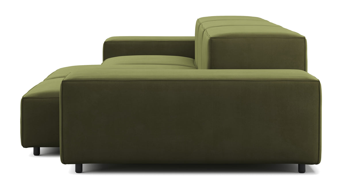 Extrasoft - Extrasoft Sectional Sofa, Three Seater Sofa, Left, Spruce Luxe Velvet