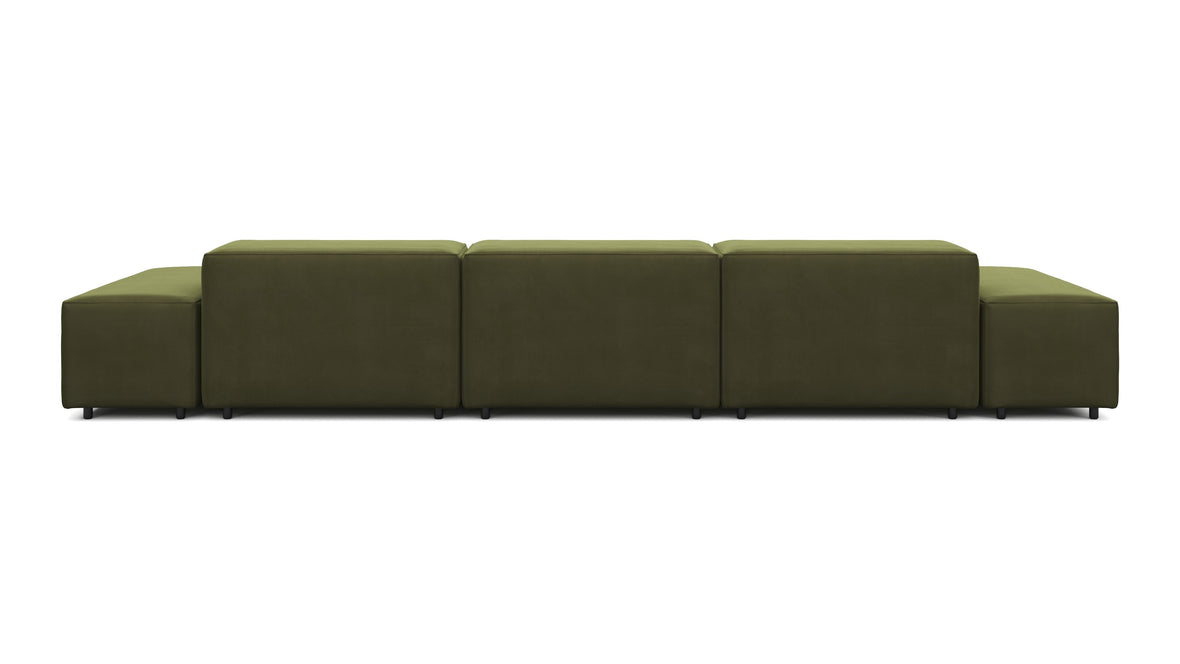 Extrasoft - Extrasoft Sectional Sofa, Three Seater Sofa, Left, Spruce Luxe Velvet