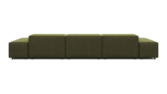 Extrasoft - Extrasoft Sectional Sofa, Three Seater Sofa, Left, Spruce Luxe Velvet