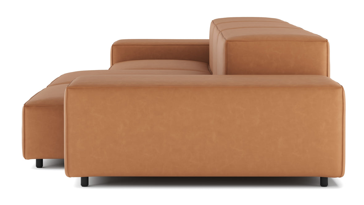 Extrasoft - Extrasoft Sectional Sofa, Three Seater Sofa, Left, Tan Vegan Leather