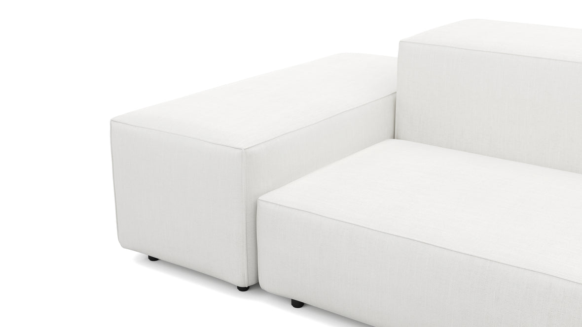 Extrasoft - Extrasoft Sectional Sofa, Three Seater Sofa, Left, White Linen