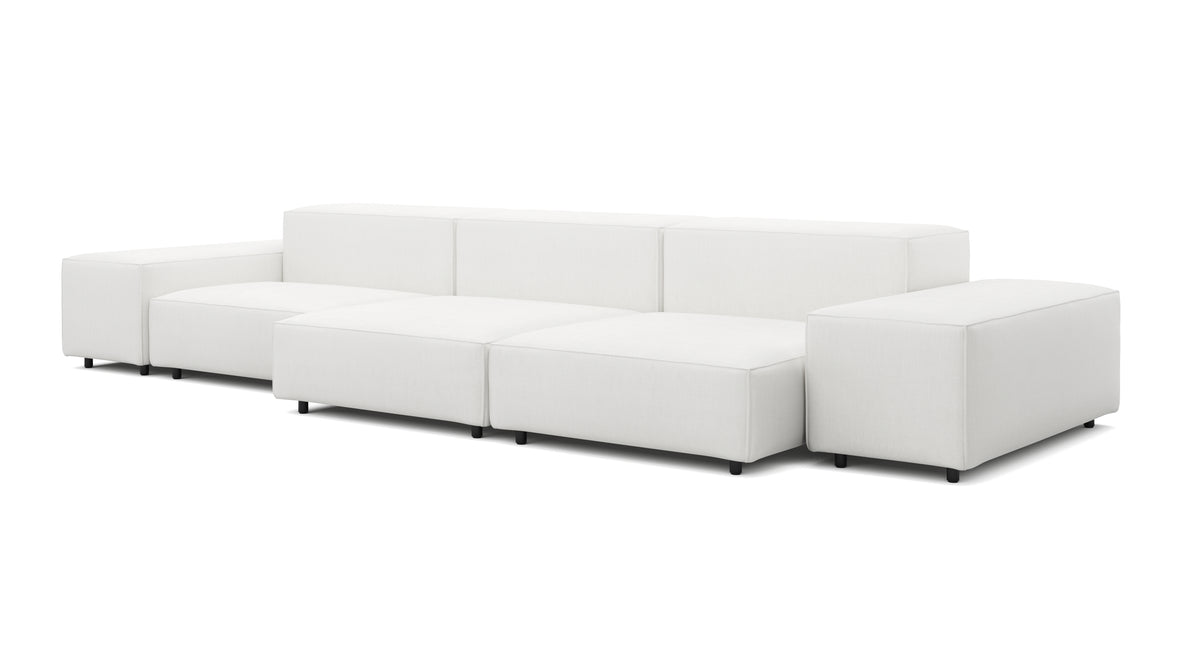 Extrasoft - Extrasoft Sectional Sofa, Three Seater Sofa, Left, White Linen